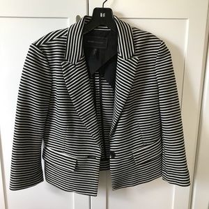 BCBG MaxAzria Black and white striped blazer